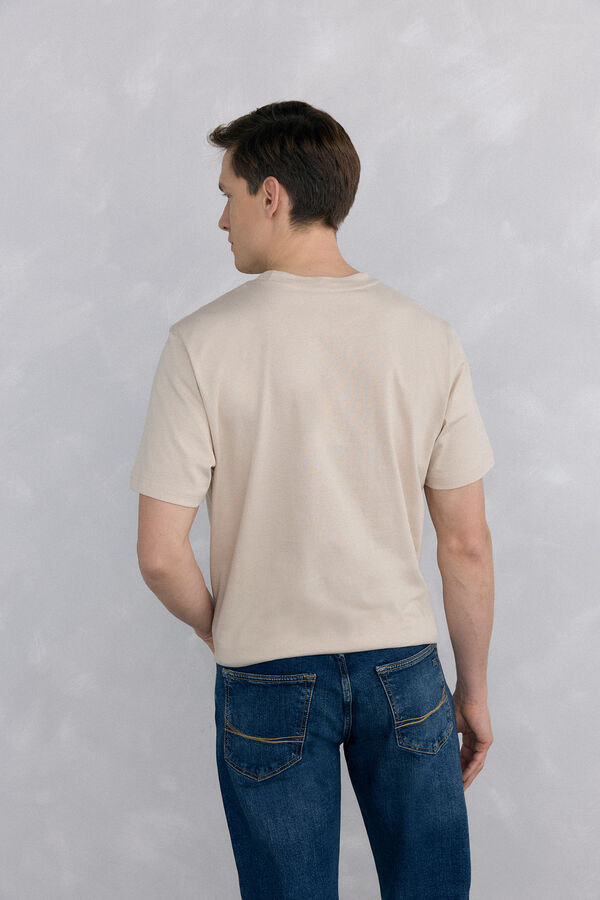 Pedro del Hierro Large logo T-shirt Beige