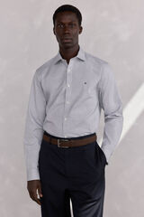 Pedro del Hierro Easy-iron structured shirt + anti-odor slim fit Grey