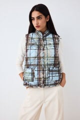 Pedro del Hierro Plaid puffer gilet Blue