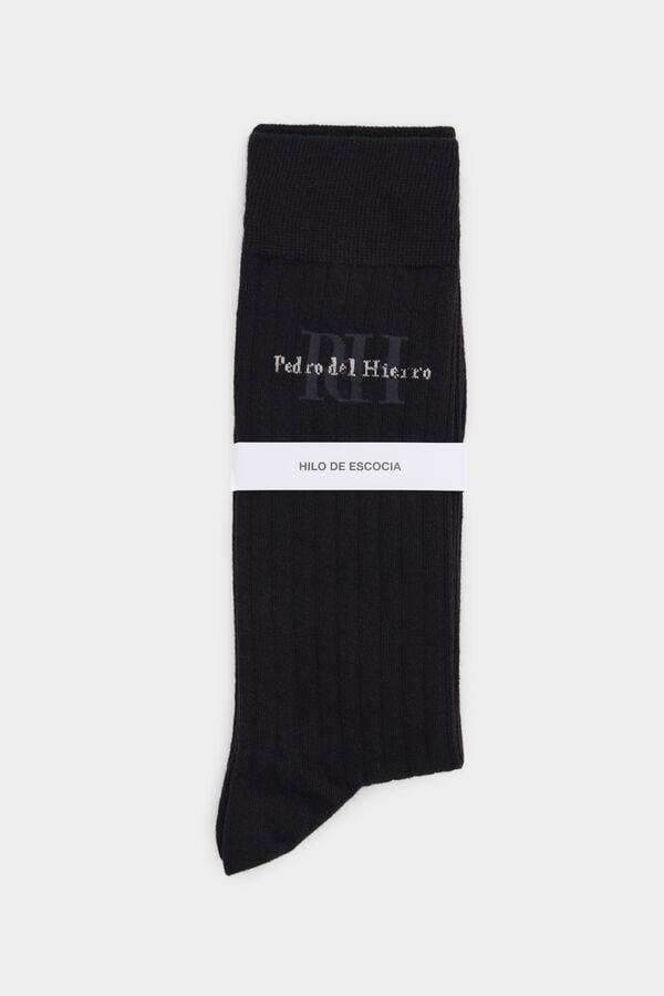 Pedro del Hierro Cotton sock with logo Black