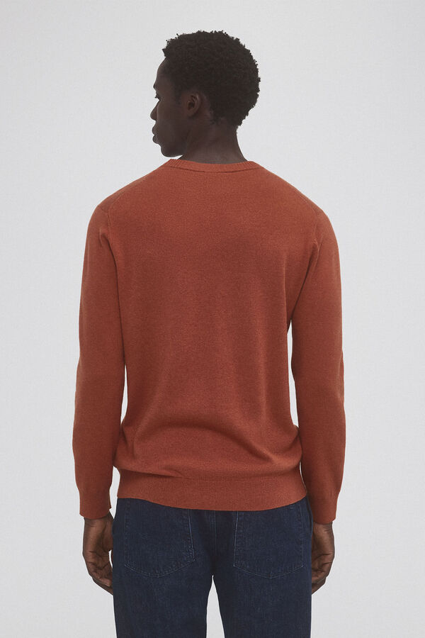 Pedro del Hierro Wool and cashmere round neck jumper Brown