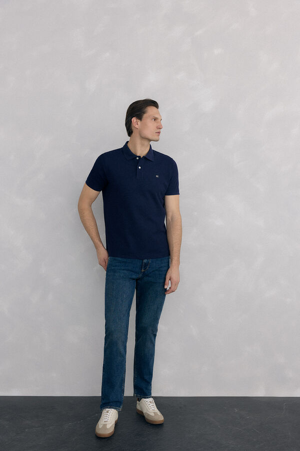 Pedro del Hierro Basic piqué polo shirt Blue