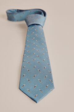 Pedro del Hierro Bird motif silk tie Blue