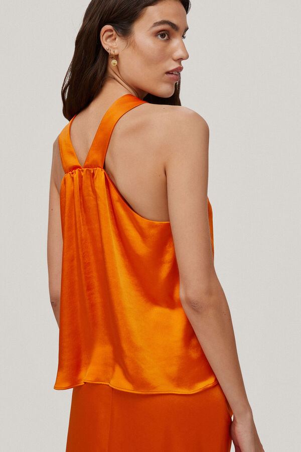 Pedro del Hierro Top halter satinado Naranja