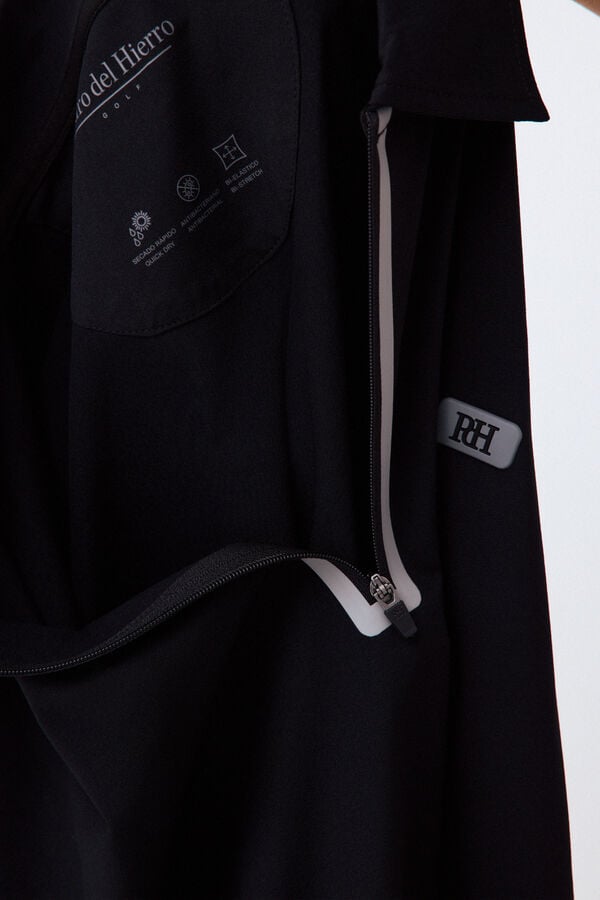 Pedro del Hierro Polo t&eacute;cnico gola com fecho-&eacute;clair Golf Preto