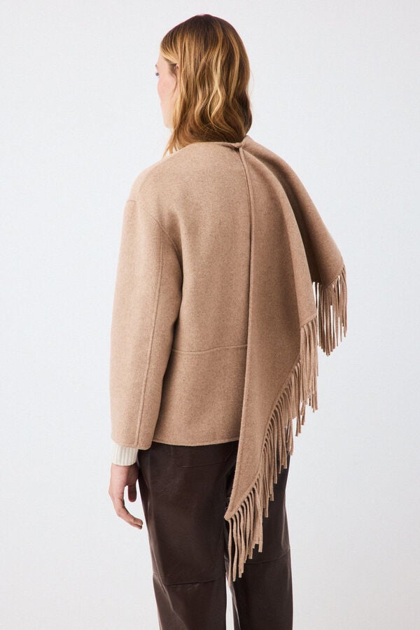 Pedro del Hierro Double-faced short coat Beige