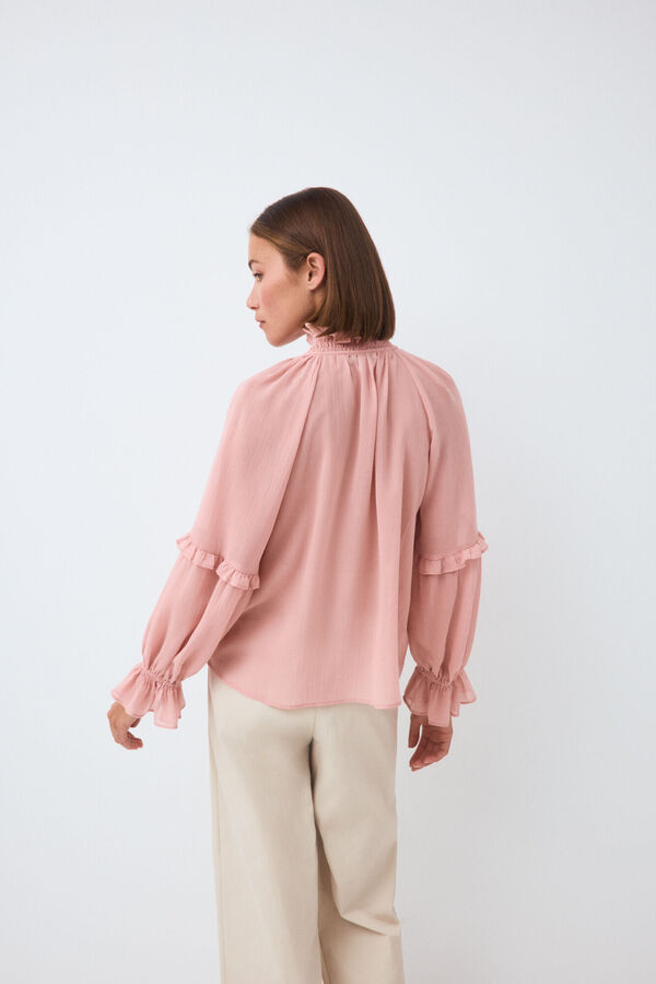 Pedro del Hierro Fluid ruffle blouse Pink