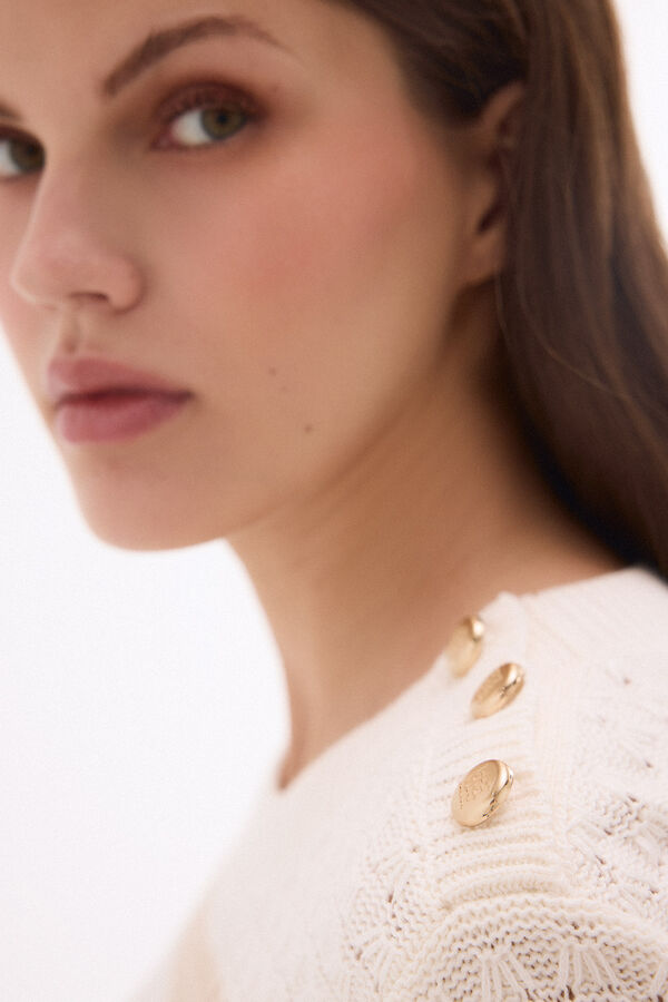 Pedro del Hierro Basic two-tone striped jumper Beige