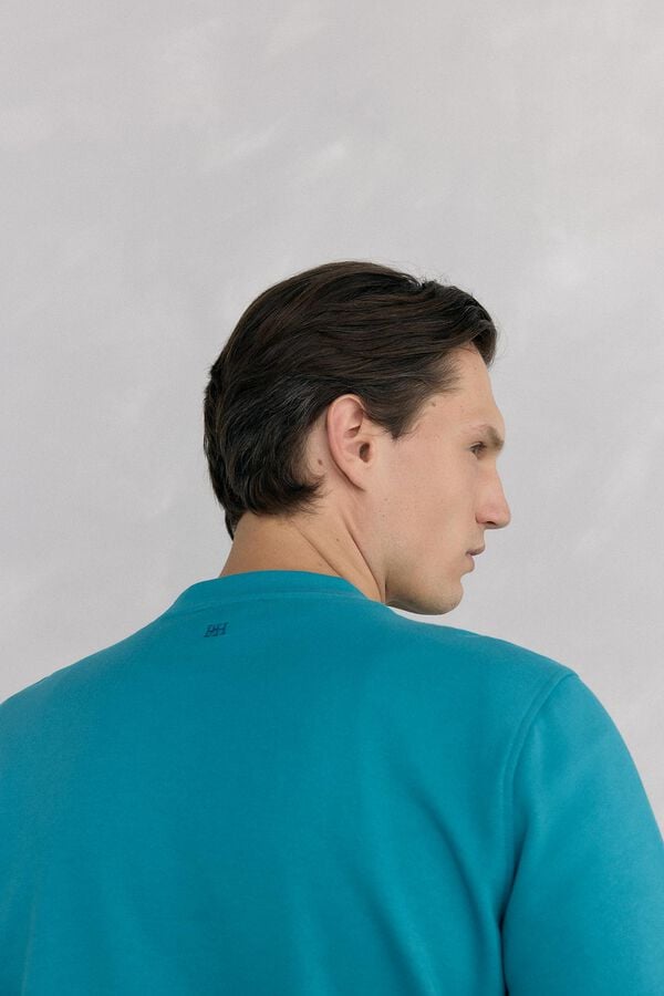Pedro del Hierro Logo crew neck sweatshirt Turquoise