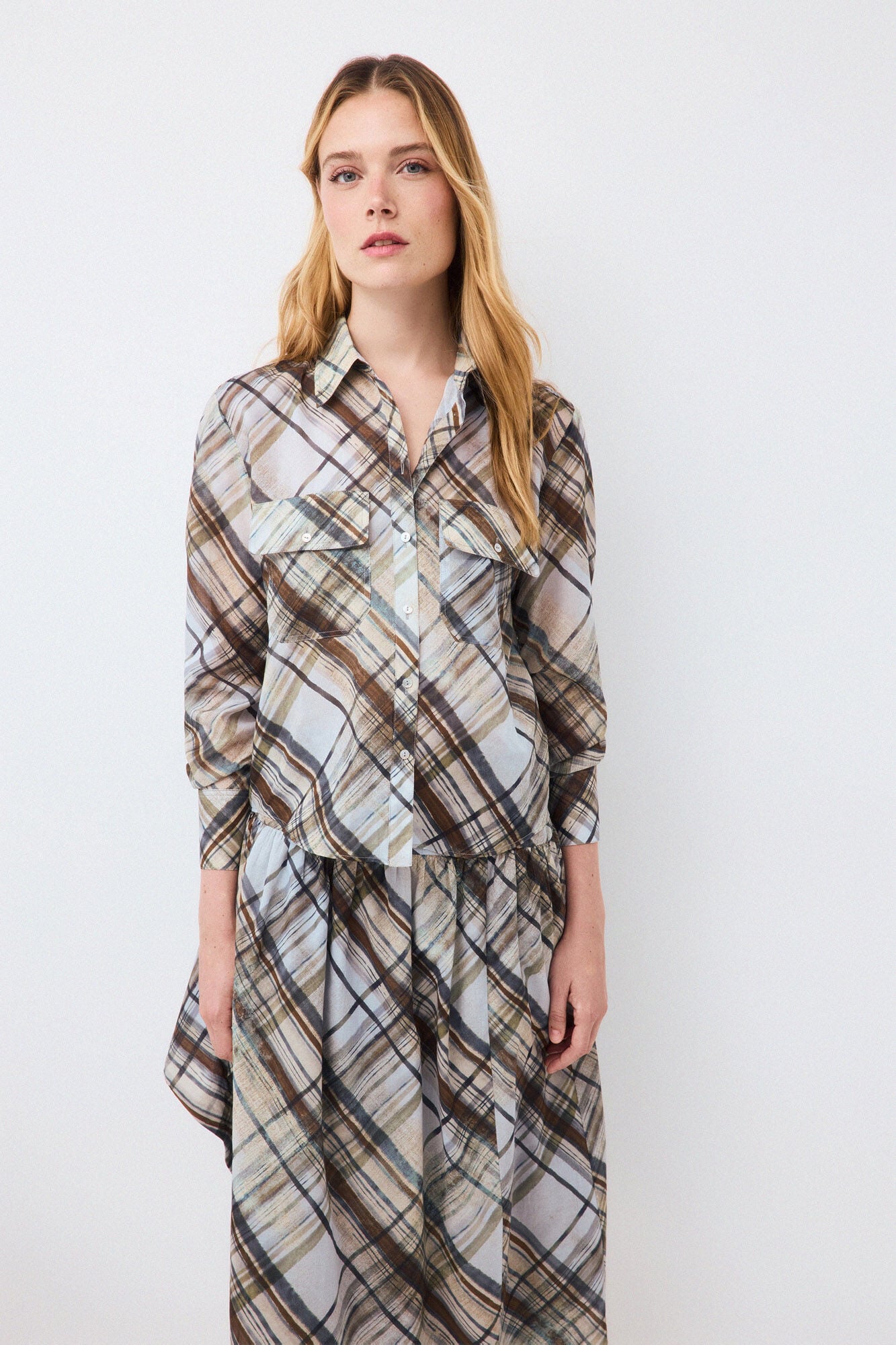 Pedro del Hierro Printed plaid shirt