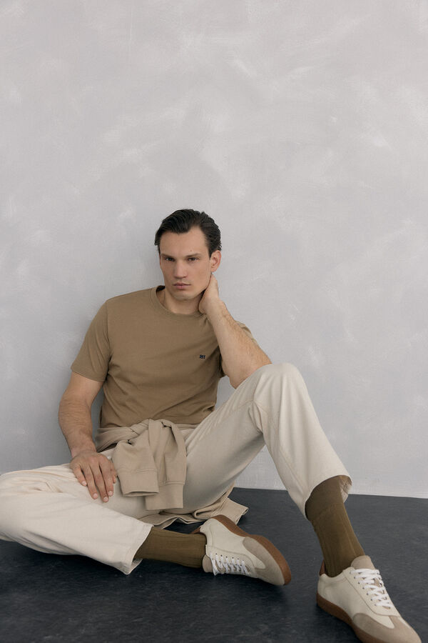 Pedro del Hierro Basic T-shirt Beige