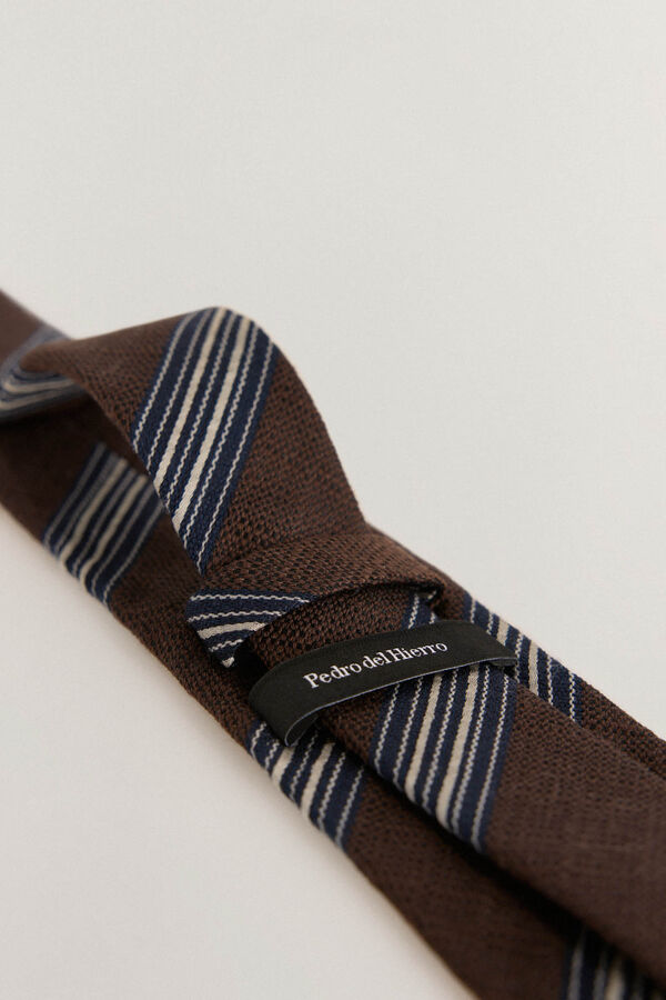 Pedro del Hierro Natural silk tie Brown