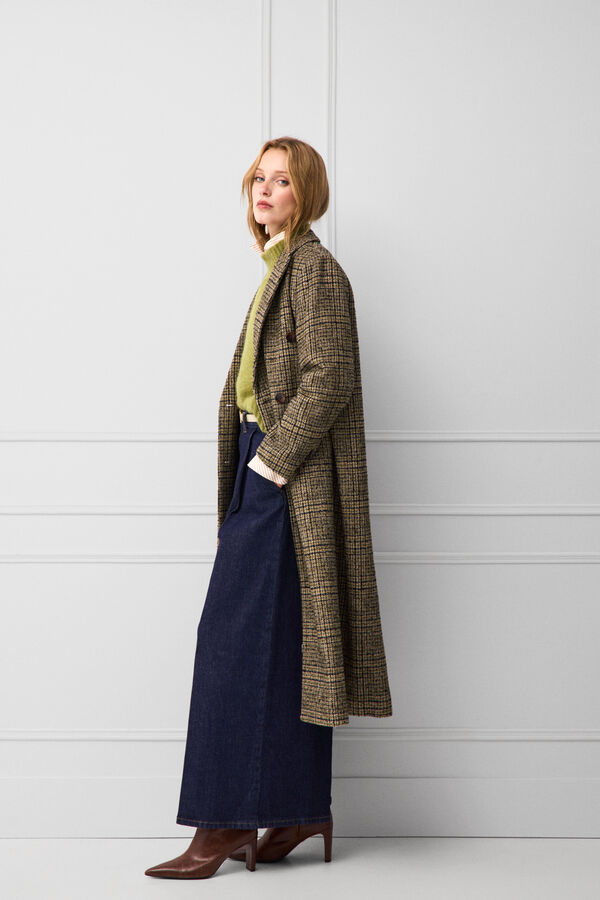 TFP by Tamara Falc&oacute; Plaid long coat Green
