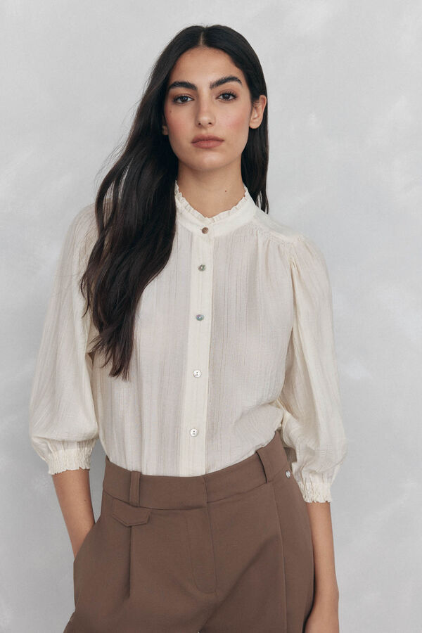 Pedro del Hierro Blusa lisa e solta Beige