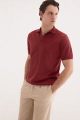 Pedro del Hierro Cotton premium short sleeve polo shirt Burgundy