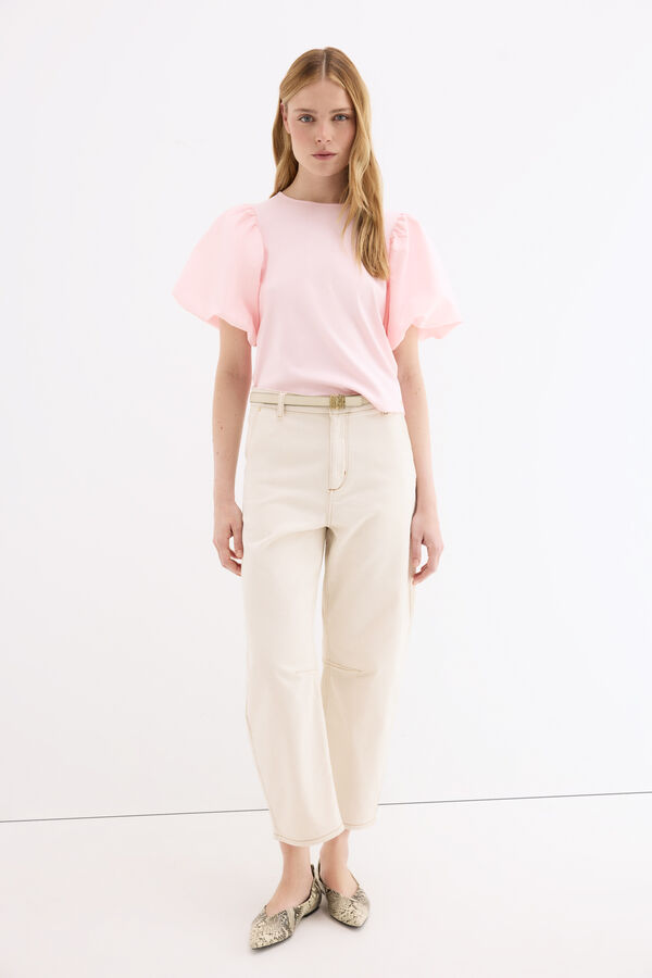Pedro del Hierro Puffed sleeve T-shirt Pink