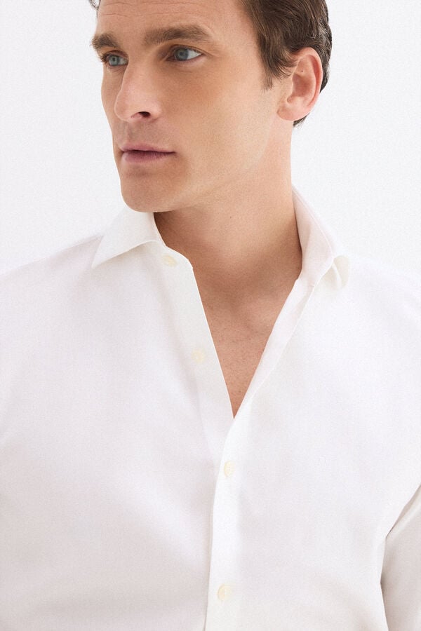 Pedro del Hierro Plain non-iron stain-resistant dress shirt White