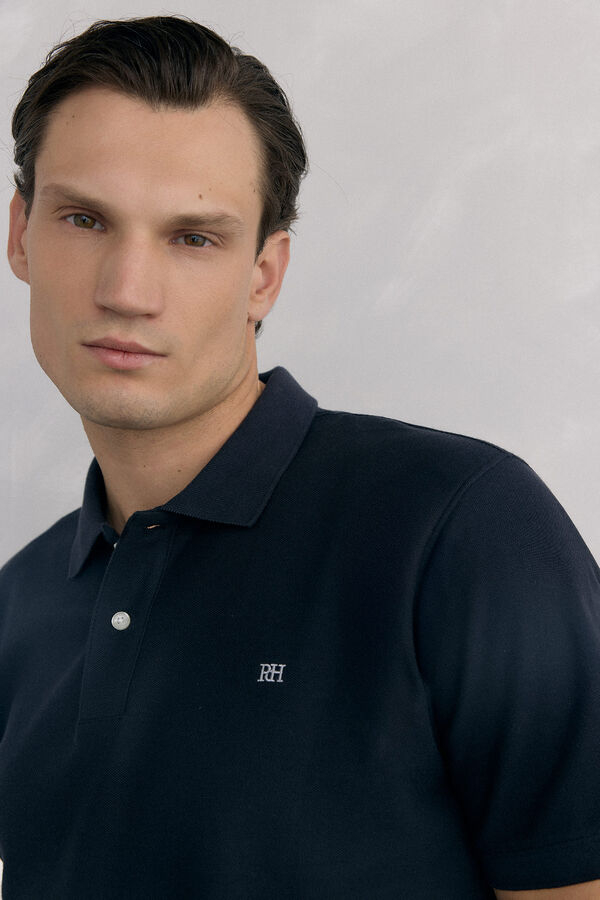 Pedro del Hierro Basic piqué polo shirt Black
