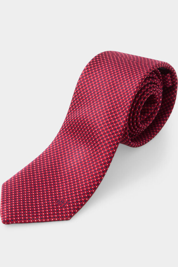 Pedro del Hierro Extra-fine silk tie Red