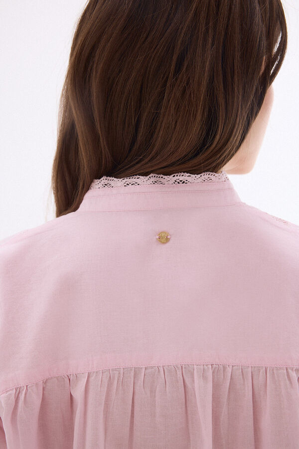 Pedro del Hierro Blusa rom&aacute;ntica lisa Rosa