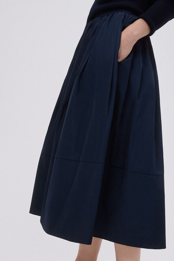 Pedro del Hierro Taffeta midi skirt Blue