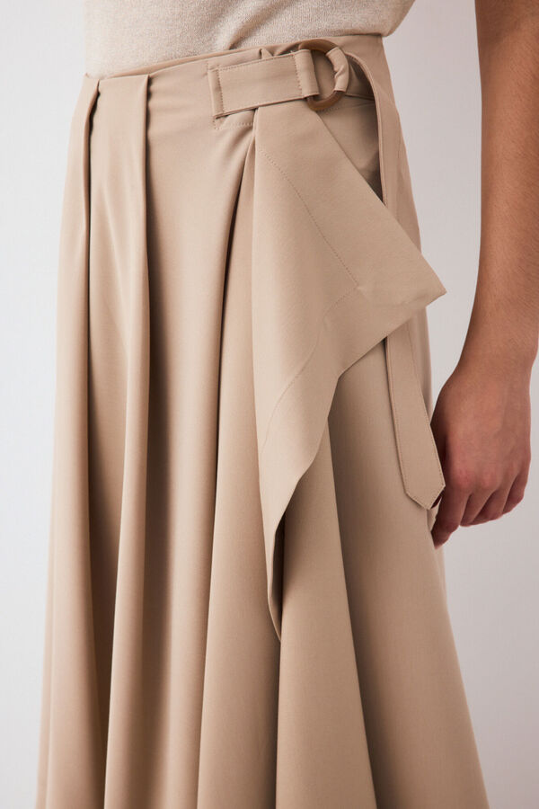 Pedro del Hierro Skirt with buckle detail Beige