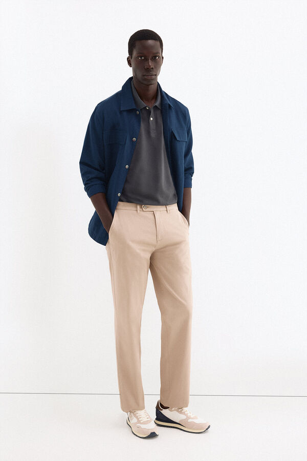 Pedro del Hierro Basic pique polo shirt Grey