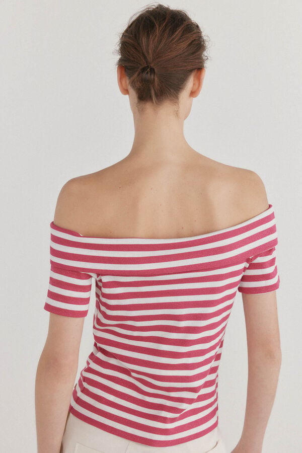 Pedro del Hierro Camisola sem ombros raias  Coral