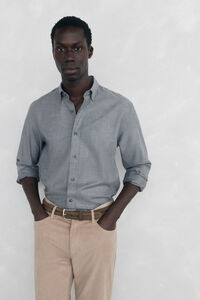 Pedro del Hierro Plain melange Tencel shirt