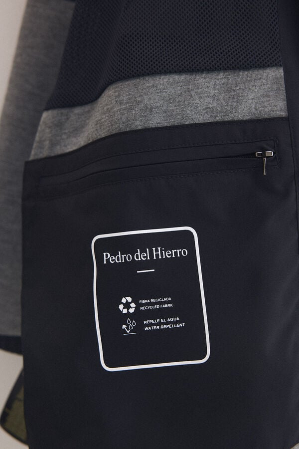 Pedro del Hierro Technical lightweight hooded jacket Blue