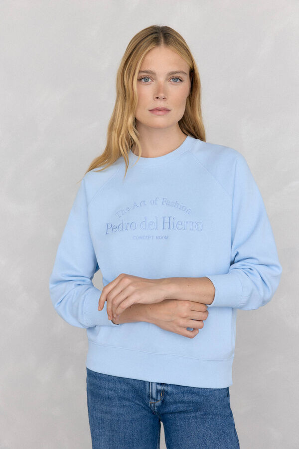 Pedro del Hierro Embroidered logo sweatshirt Blue