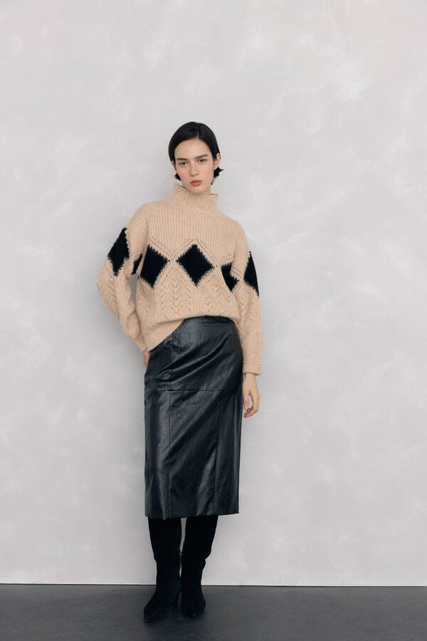 Pedro del Hierro Perkins rhombus fantasy jersey Beige