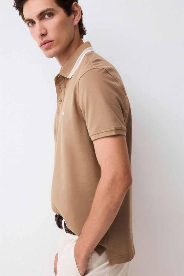 Pedro del Hierro Polo cuello fantas&iacute;a Beige