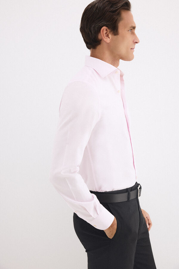 Pedro del Hierro Plain non-iron stain-resistant dress shirt Pink