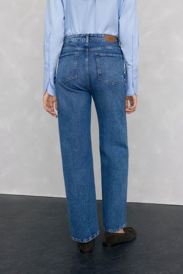 Pedro del Hierro Basic wide-leg jeans Blue