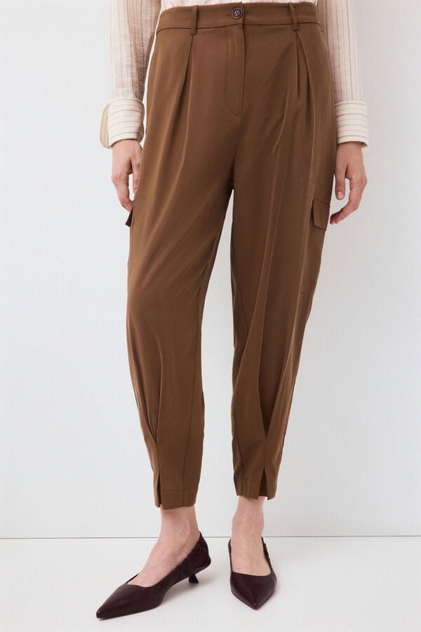 Pedro del Hierro Fluid cargo trousers Brown