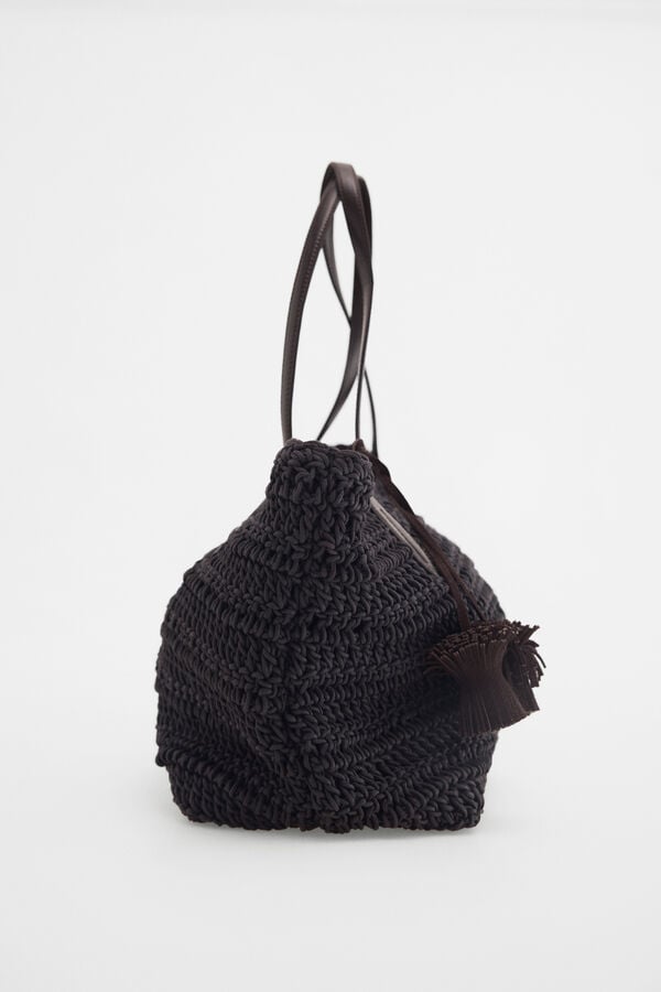 Pedro del Hierro Mala tote bag em malha tran&ccedil;ada Marrom