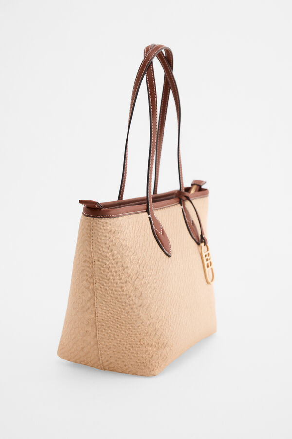 Pedro del Hierro Mala tote bag jacquard Beige