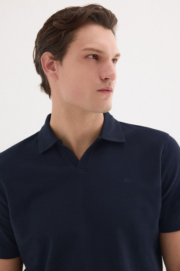 Pedro del Hierro Structure polo shirt Blue
