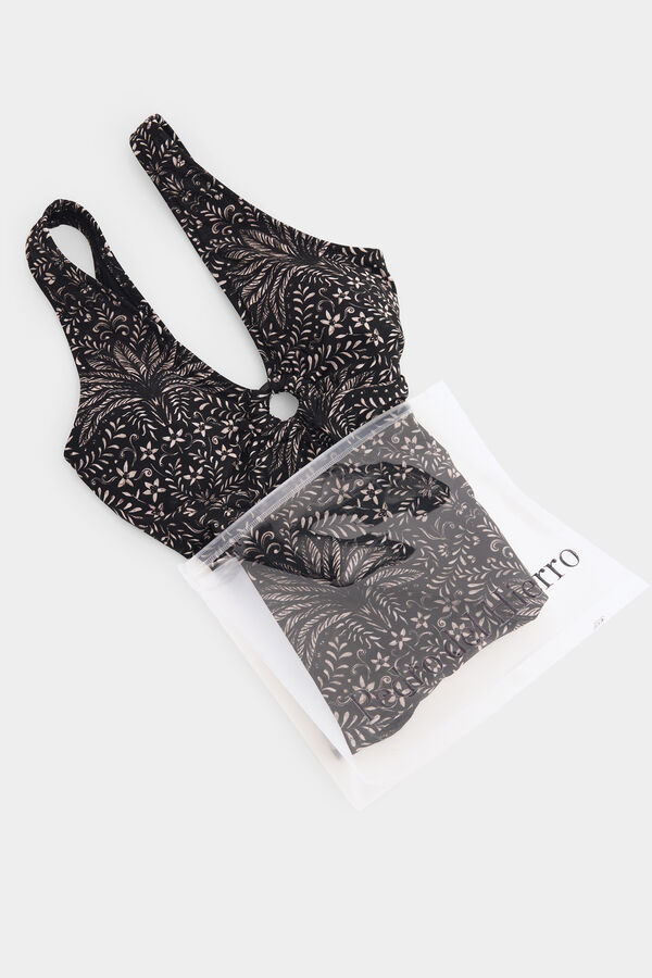 Pedro del Hierro Tropical print swimwear Black