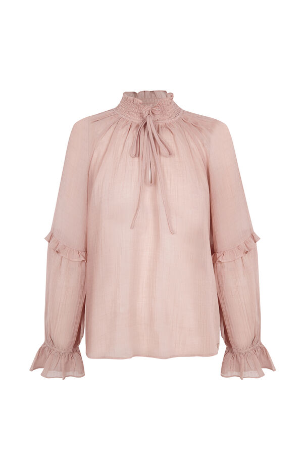 Pedro del Hierro Fluid ruffle blouse Pink