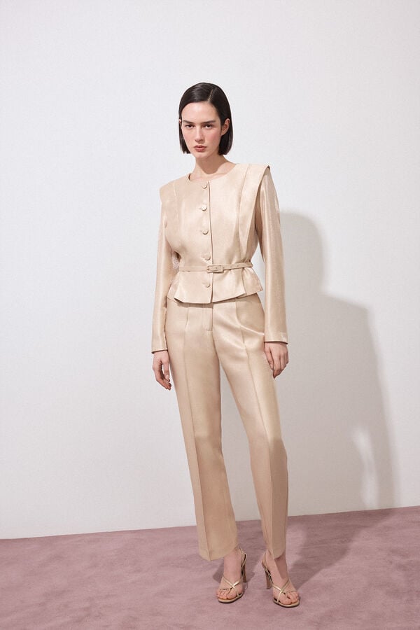 Pedro del Hierro Gold with belt blazer Yellow