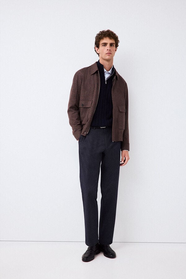 Pedro del Hierro Regular fit chino trousers with elasticated waist Blue