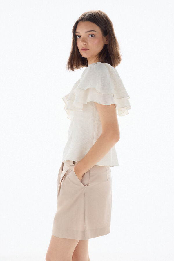 TFP by Tamara Falcó Rustic ruffled top White