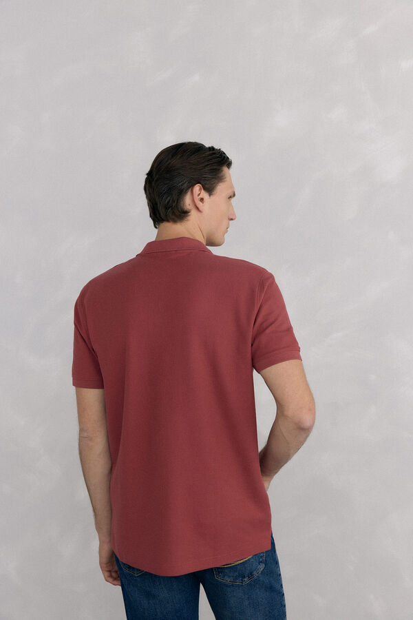 Pedro del Hierro Basic piqué polo shirt Burgundy