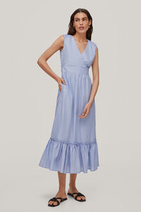 Pedro del Hierro Long embroidered dress, Blue