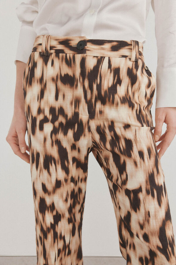 Pedro del Hierro Print crop flare pants Brown