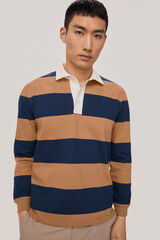 Pedro del Hierro Polo rugby rayas manga larga Azul