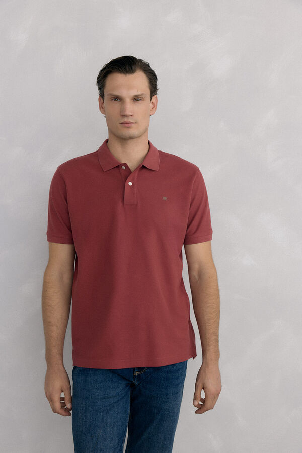 Pedro del Hierro Basic piqué polo shirt Burgundy
