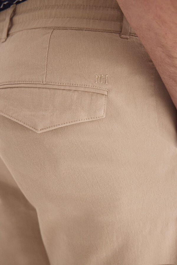 Pedro del Hierro Cotton-linen drawstring chinos Beige